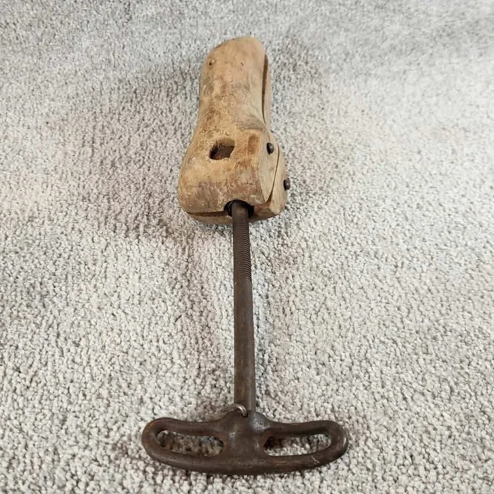 Shoe Stretcher Brown Antique Wood Metal Adjustable Primitive